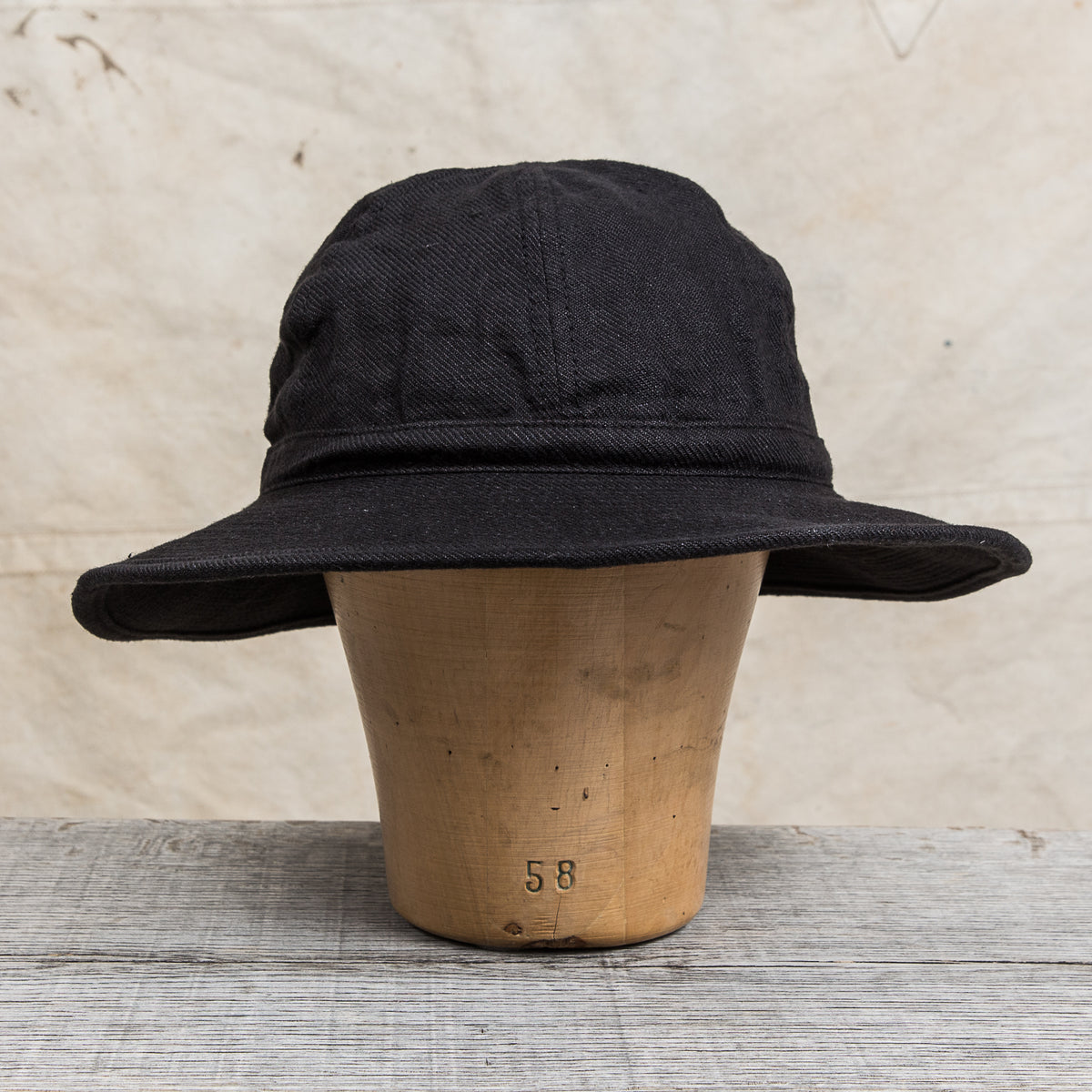 H. W. Dog & Co. Linen Fatigue Hat "Daisy Mae" Black