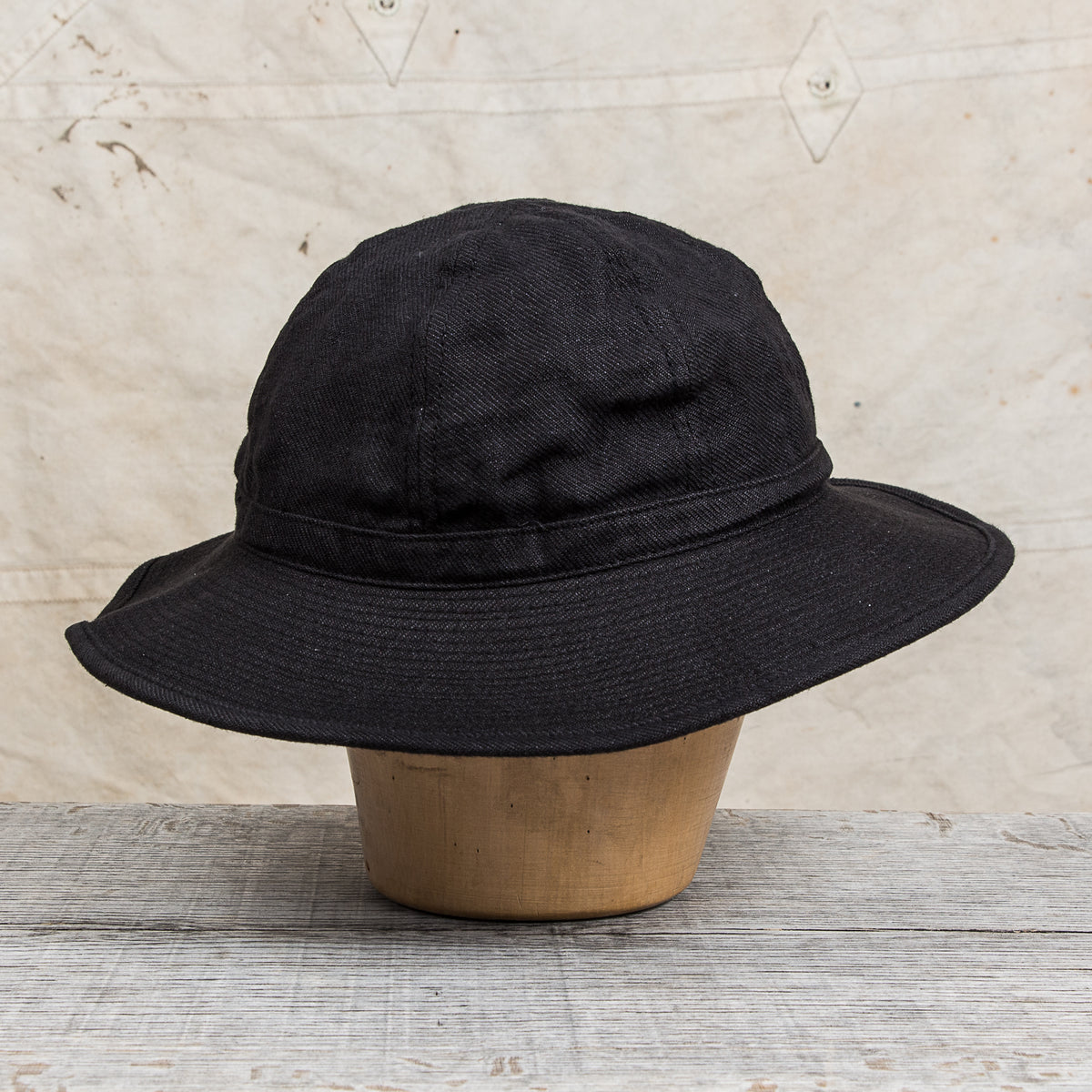 H. W. Dog & Co. Linen Fatigue Hat "Daisy Mae" Black