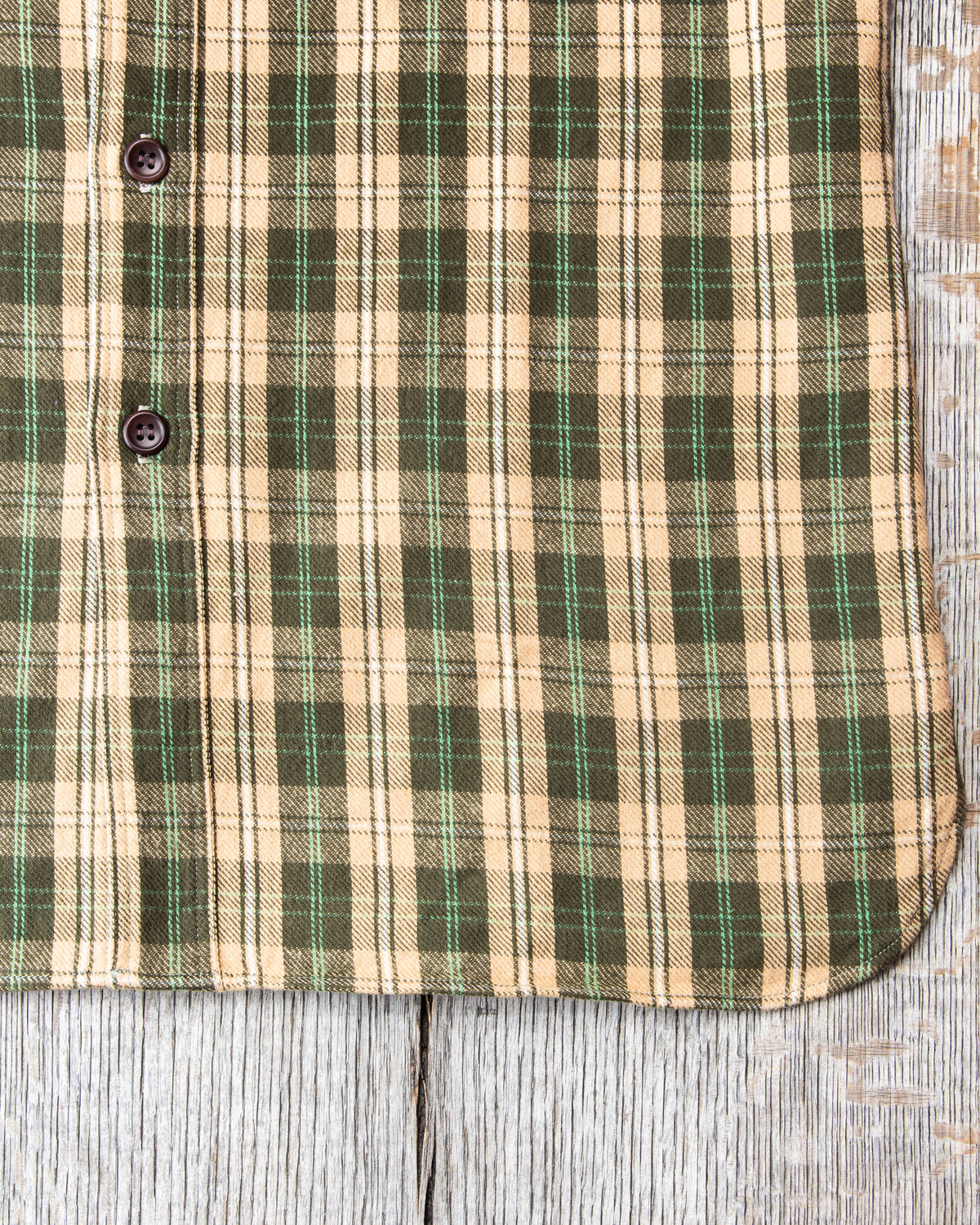 Warehouse & Co Lot 3022 Heavy Flannel Shirt Green Beige