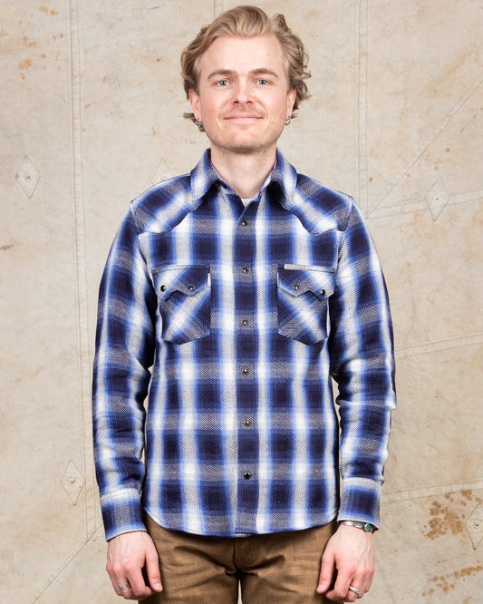 Indigofera Dollard Shirt Flannel Check Blue / White