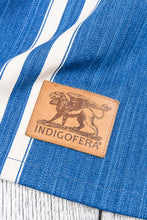Indigofera Poncho Japanese Cotton / Wool Indigo / White Stripe