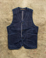 Second Hand Rising Sun Jeans & Co. Duck Canvas Indigo Vest Size Small