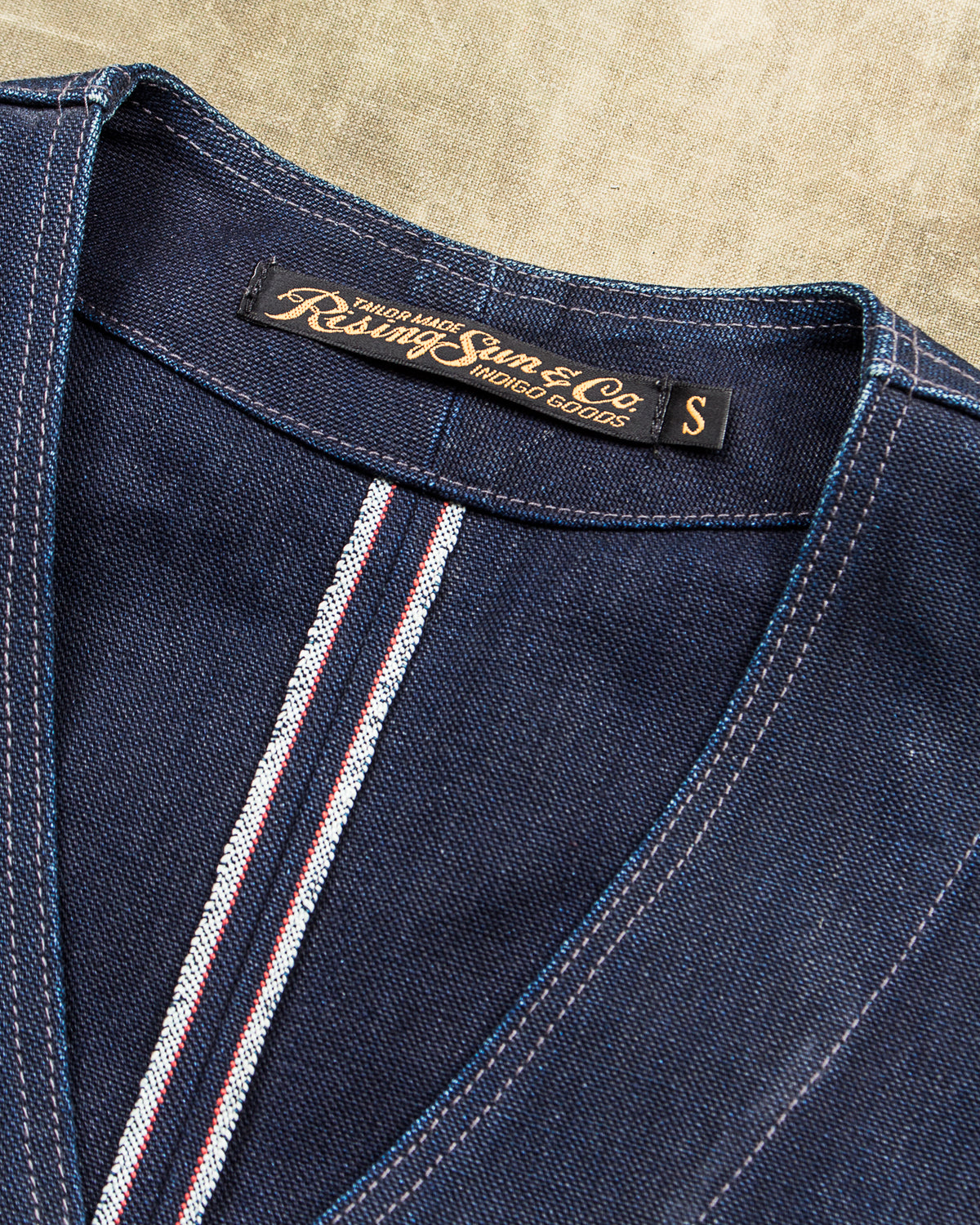 Second Hand Rising Sun Jeans & Co. Duck Canvas Indigo Vest Size Small