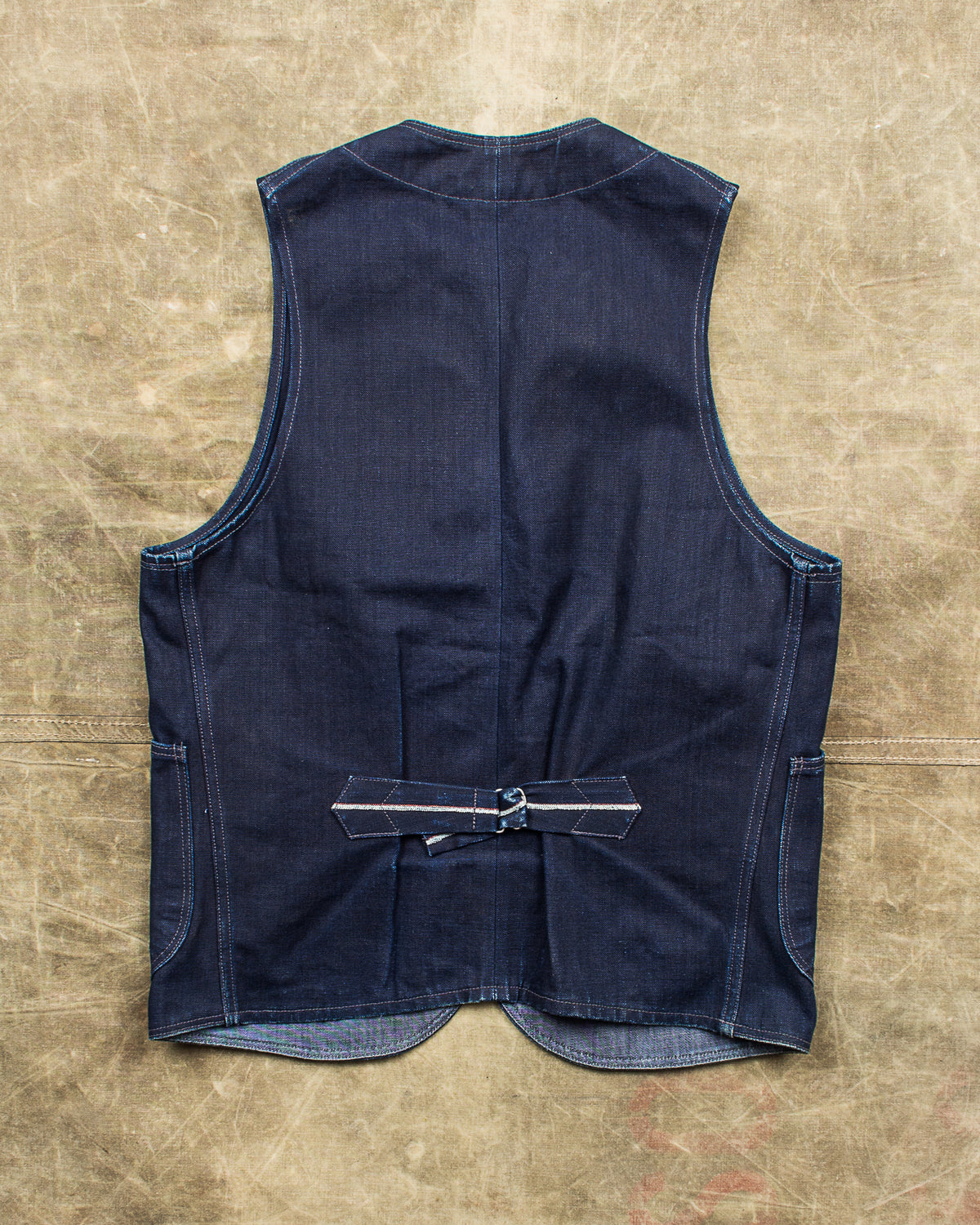 Second Hand Rising Sun Jeans & Co. Duck Canvas Indigo Vest Size Small