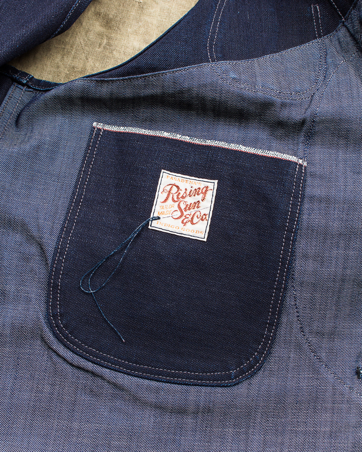 Second Hand Rising Sun Jeans & Co. Duck Canvas Indigo Vest Size Small