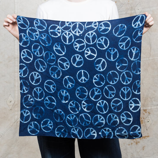 Blue Highway Clothing Natural Indigo Peace Scarf