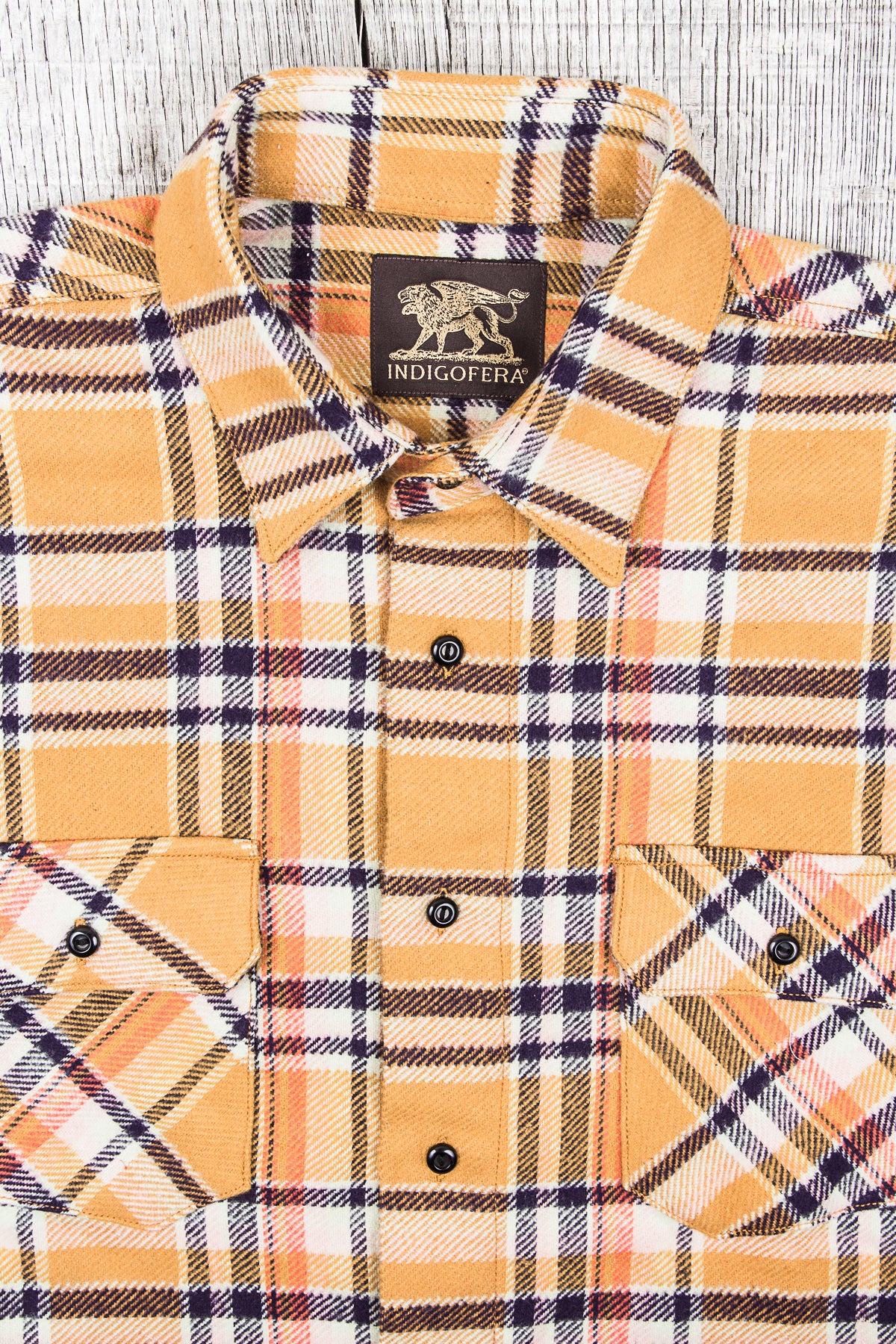 Indigofera Bryson Shirt Mustard/Navy/Pink