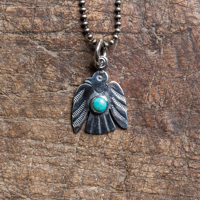 Larry Smith NL-0068 Silver Thunderbird Turquoise Top