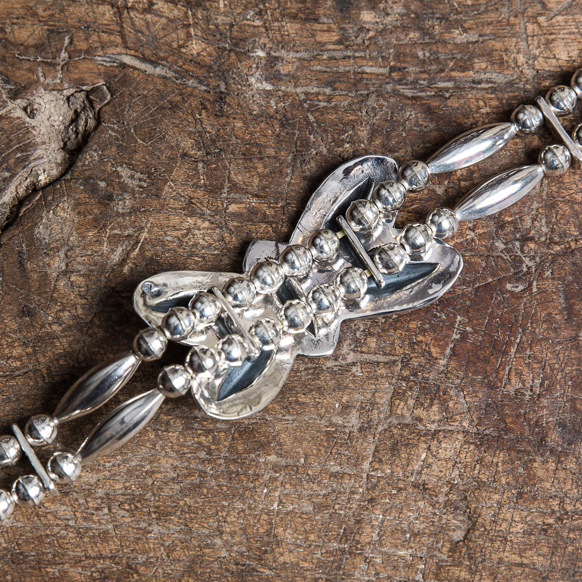 Larry Smith BR-0114 Butterfly Beads Silver Bracelet