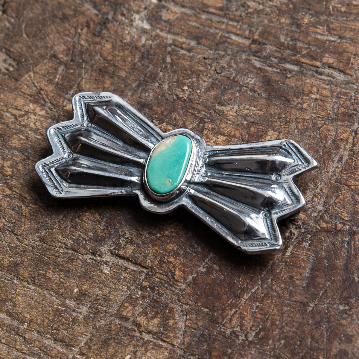 Larry Smith Lone Wolf Butterfly Turquoise Pin OT-P0037