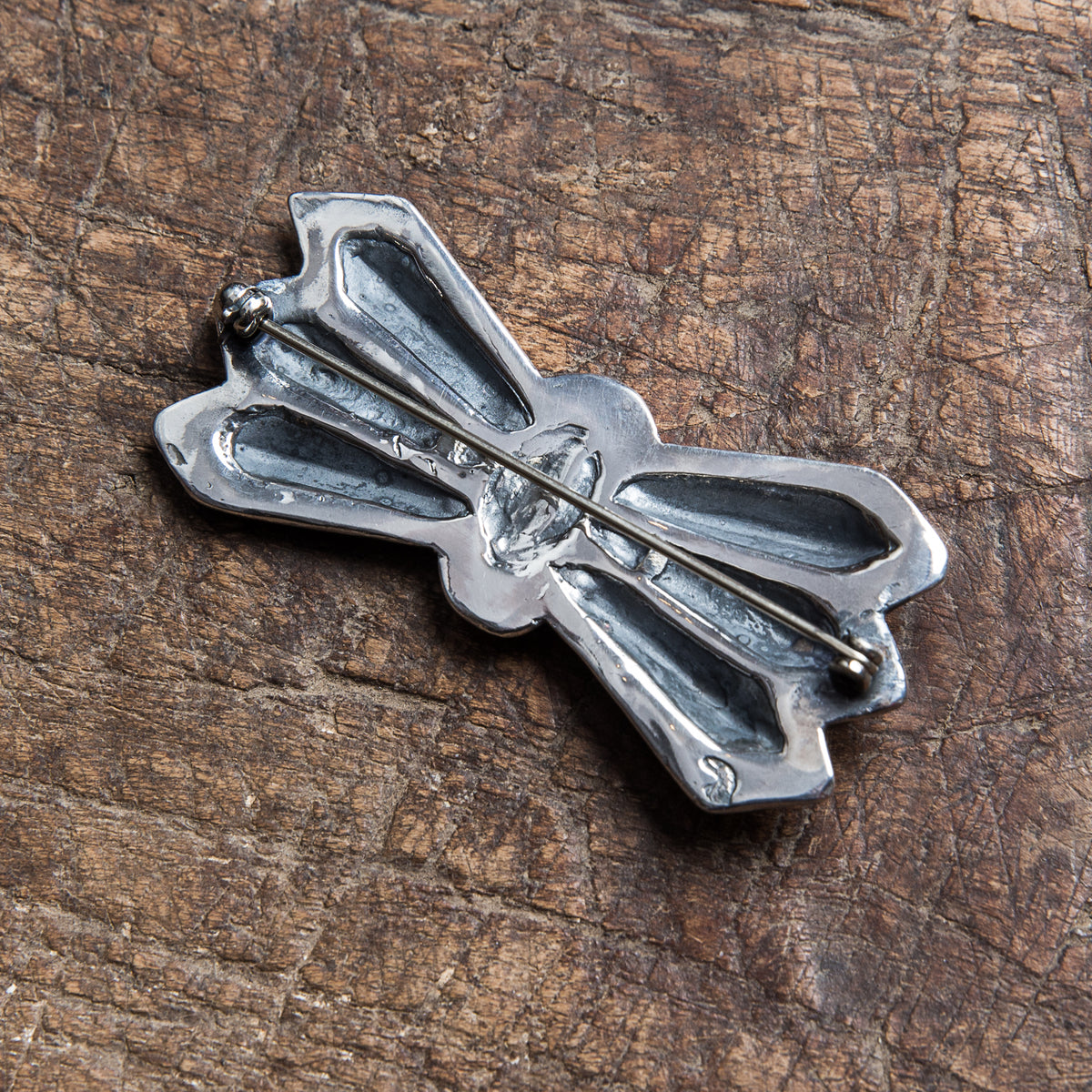 Larry Smith Lone Wolf Butterfly Turquoise Pin OT-P0037