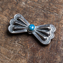 Larry Smith OT-P0025 Silver Butterfly Teardrop Turquoise Pin