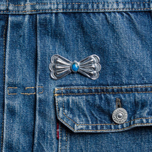 Larry Smith OT-P0025 Silver Butterfly Teardrop Turquoise Pin