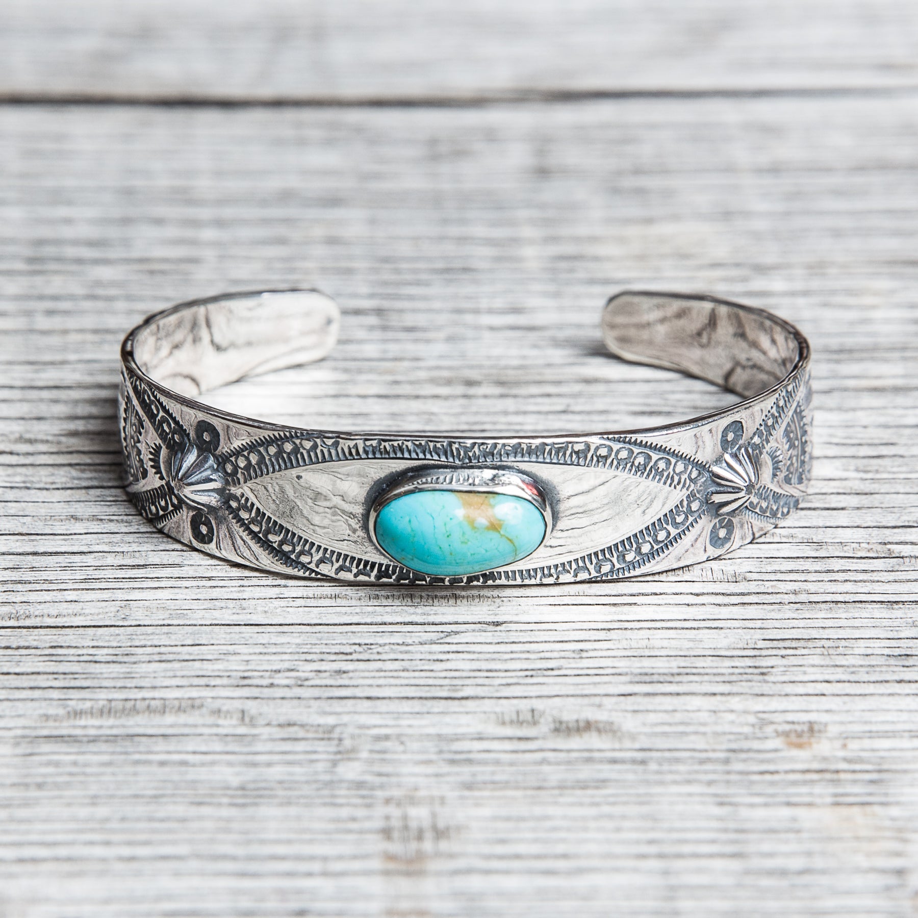 Larry Smith BR-0026 Turquoise Silver Bracelet – Second Sunrise
