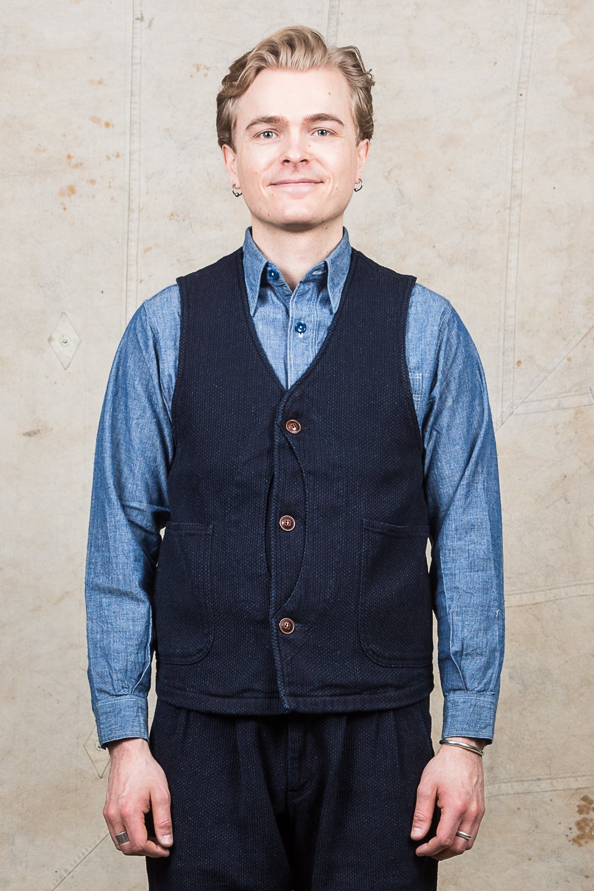 Japan Blue Sashiko Hunting Vest