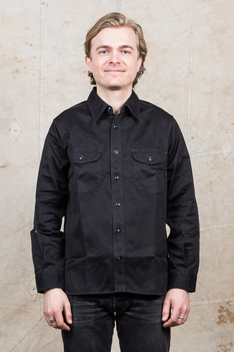 Buzz Rickson's Black HBT Twill Work Shirt BR29390