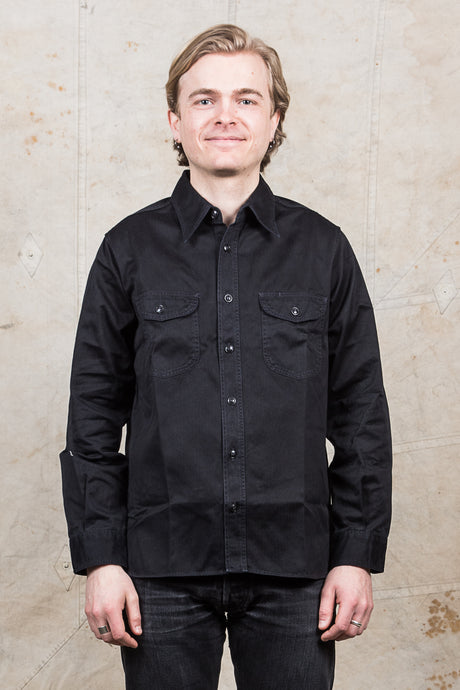 Buzz Rickson's Black HBT Twill Work Shirt BR29390