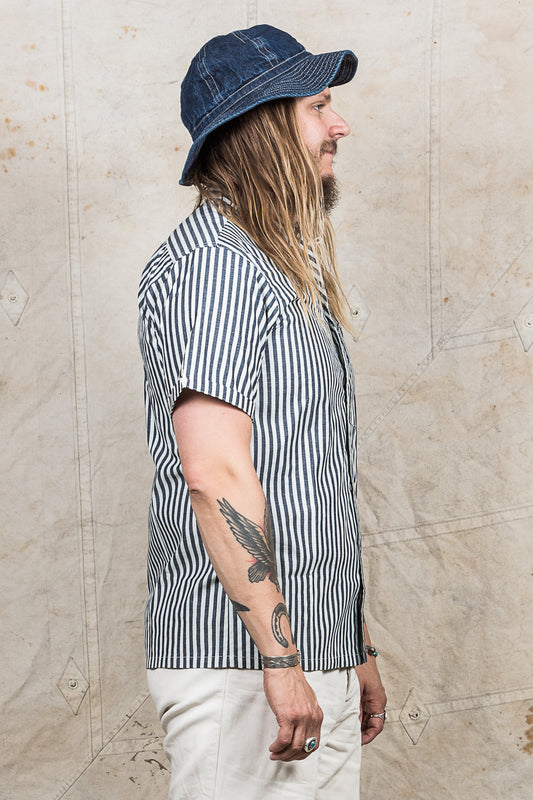Warehouse & Co Short Sleeved Striped Open Collar Shirt