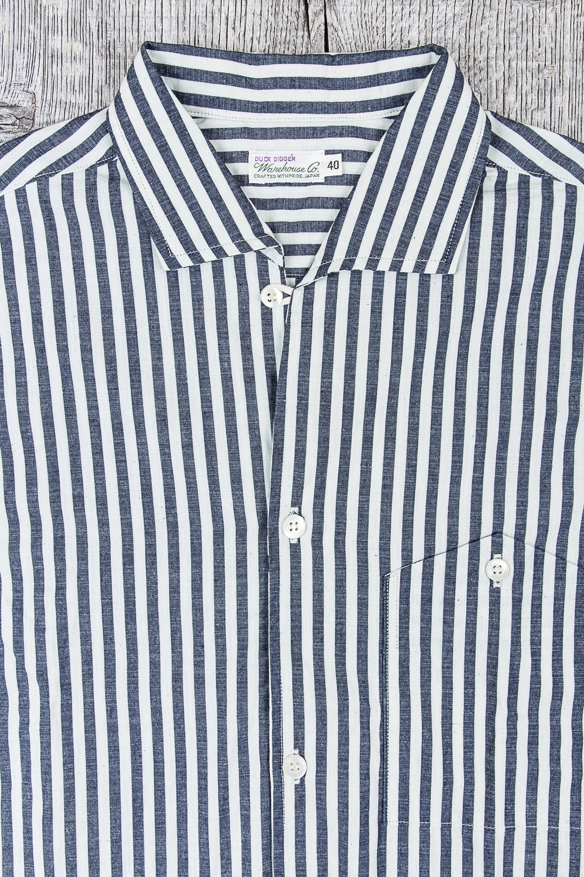 Warehouse & Co Short Sleeved Striped Open Collar Shirt