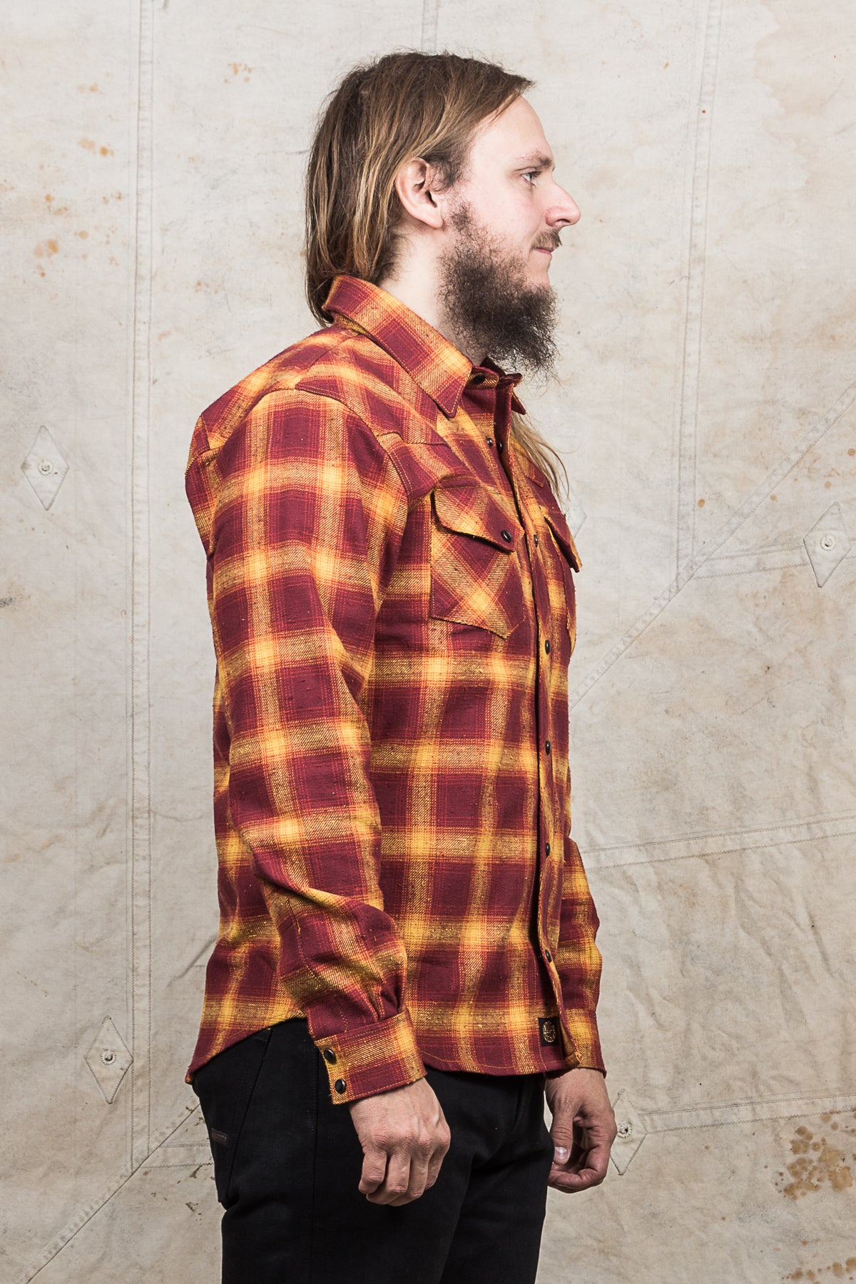 Indigofera Dawson Shirt Japanese Selvage Flannel Red/Rust/Beige/Yelolow