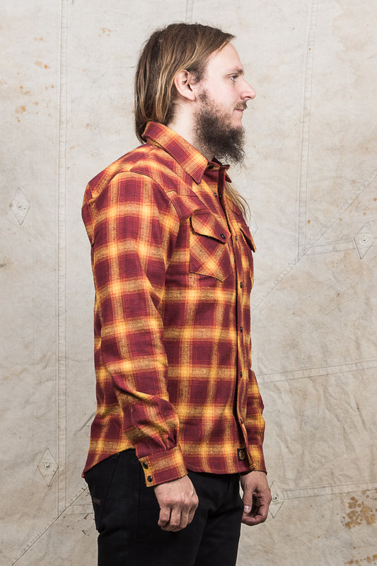 Indigofera Dawson Shirt Japanese Selvage Flannel Red/Rust/Beige/Yelolow