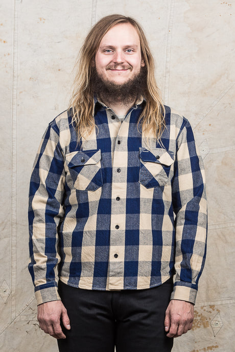 Indigofera Norris Shirt Indigo/Beige