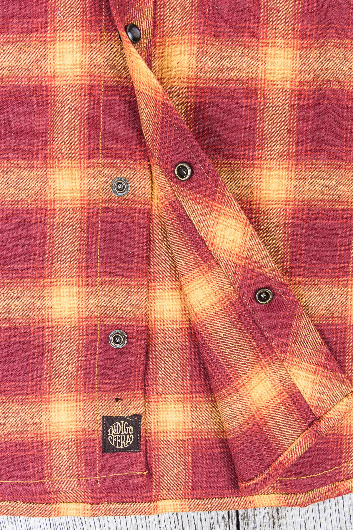 Indigofera Dawson Shirt Japanese Selvage Flannel Red/Rust/Beige/Yelolow