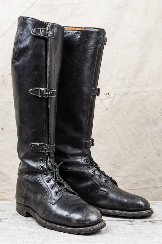 Vintage Swedish Army Motorcycle Boots Size 41
