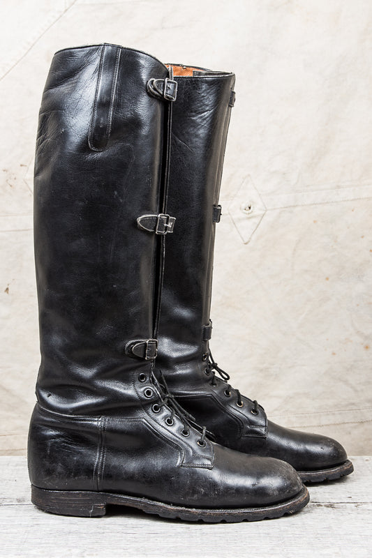 Vintage Swedish Army Motorcycle Boots Size 41