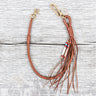 Lone Wolf Leathers Braided Wallet Leash Brass Fish Hook Saddle Tan