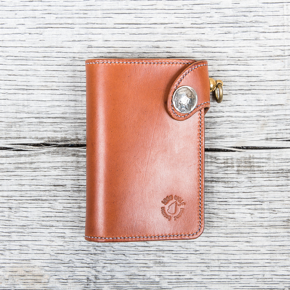 Lone Wolf Leathers Handmade Medium Wallet Saddle Tan