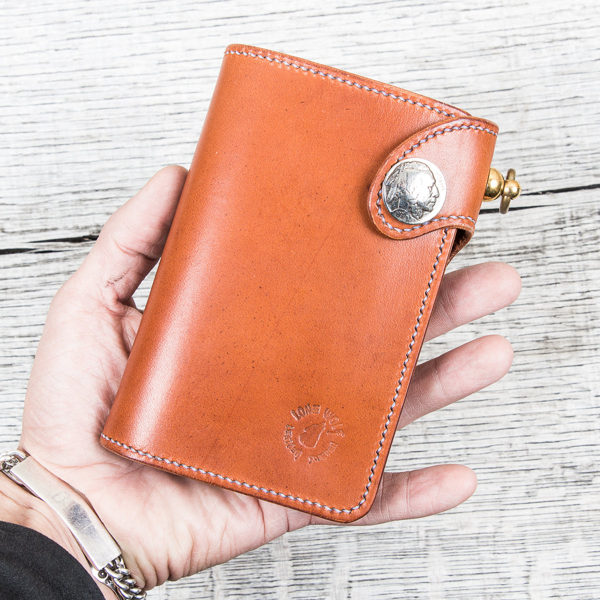 Lone Wolf Leathers Handmade Medium Wallet Saddle Tan