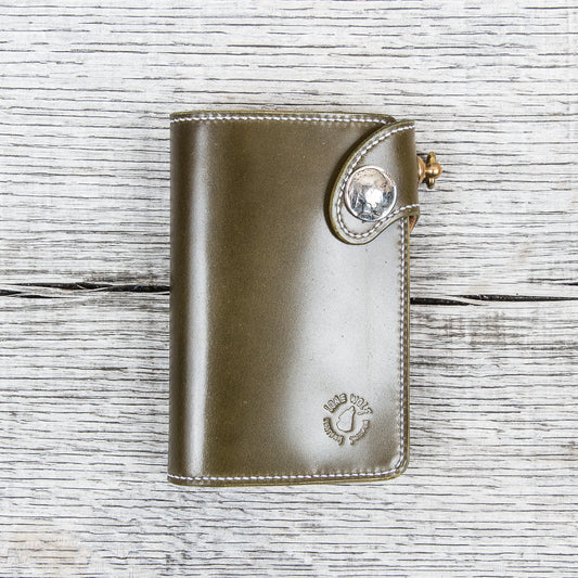 Lone Wolf Leathers Medium Wallet Shinki Shell Cordovan Olive Green