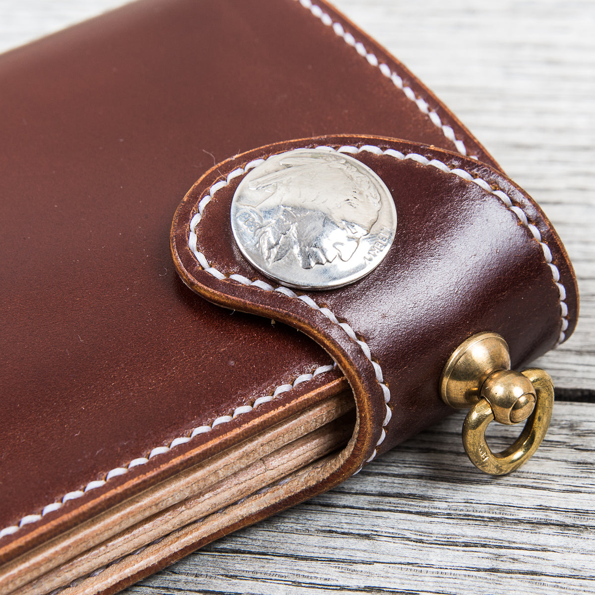 Lone Wolf Leathers Medium Wallet Shinki Shell Cordovan Bourdaux