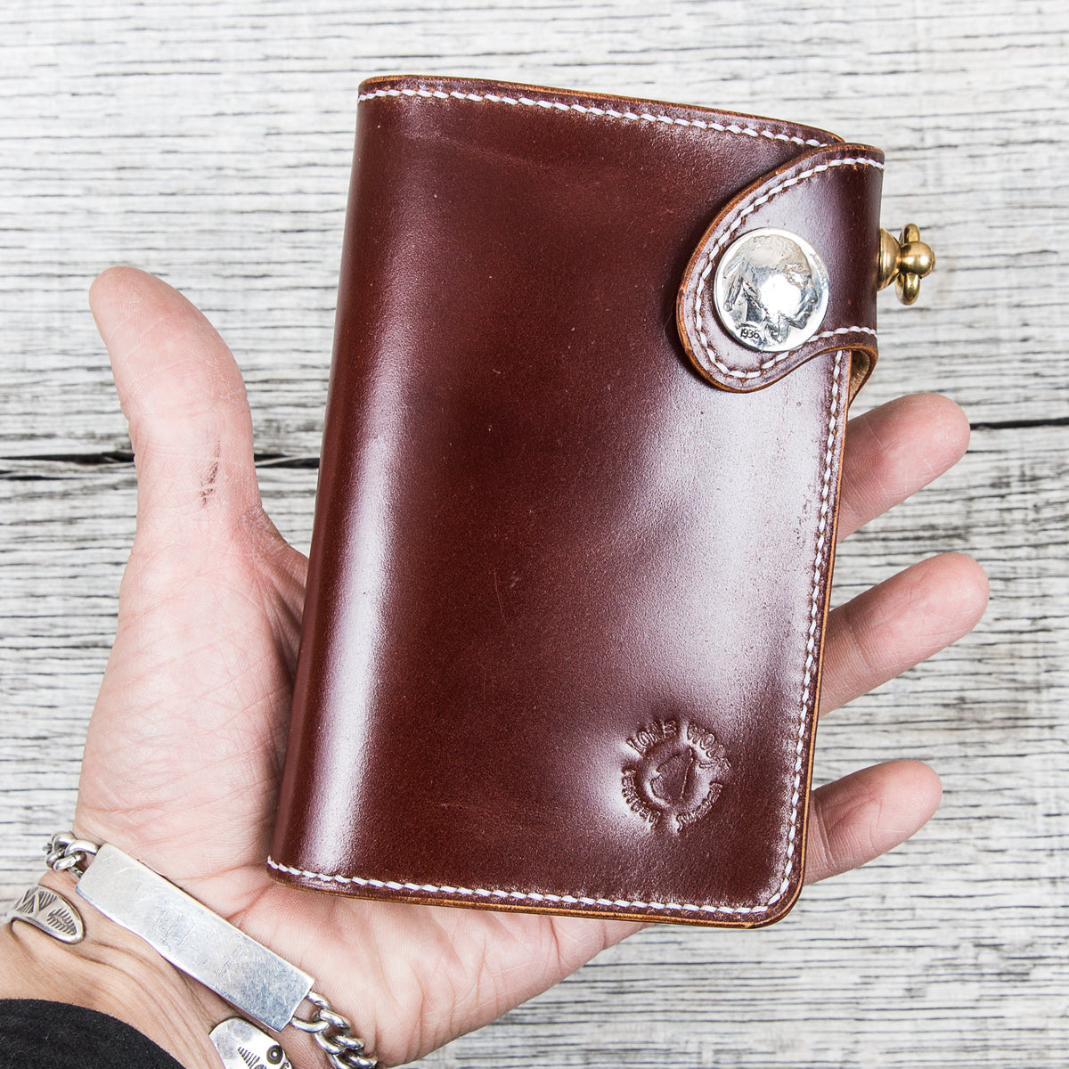 Lone Wolf Leathers Medium Wallet Shinki Shell Cordovan Bourdaux