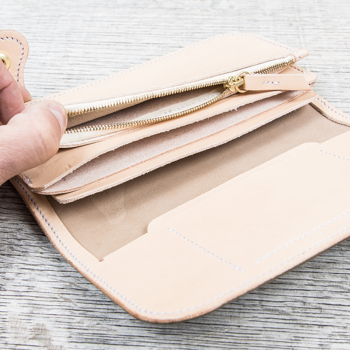 Lone Wolf Leathers Tall Wallet Shinki Shell Cordovan Olive Green