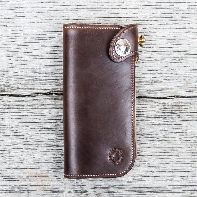Lone Wolf Leathers Handmade Tall Wallet Horween Chromexcel Brown