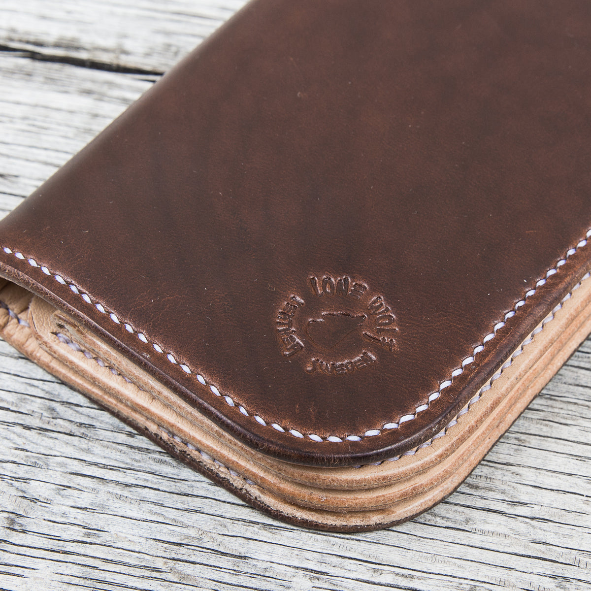 Lone Wolf Leathers Handmade Tall Wallet Horween Chromexcel Brown