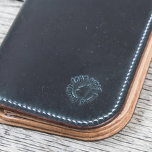 Lone Wolf Leathers Handmade Tall Wallet Horween Chromexcel Navy Blue