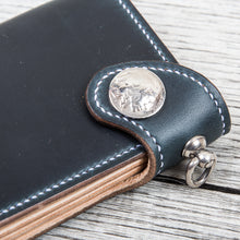 Lone Wolf Leathers Handmade Tall Wallet Horween Chromexcel Navy Blue