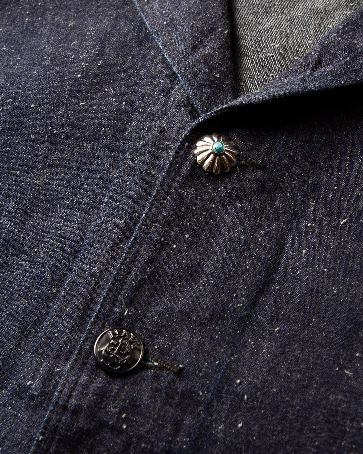 Larry Smith Shell Concha Turquoise Button Medium OT-C0081