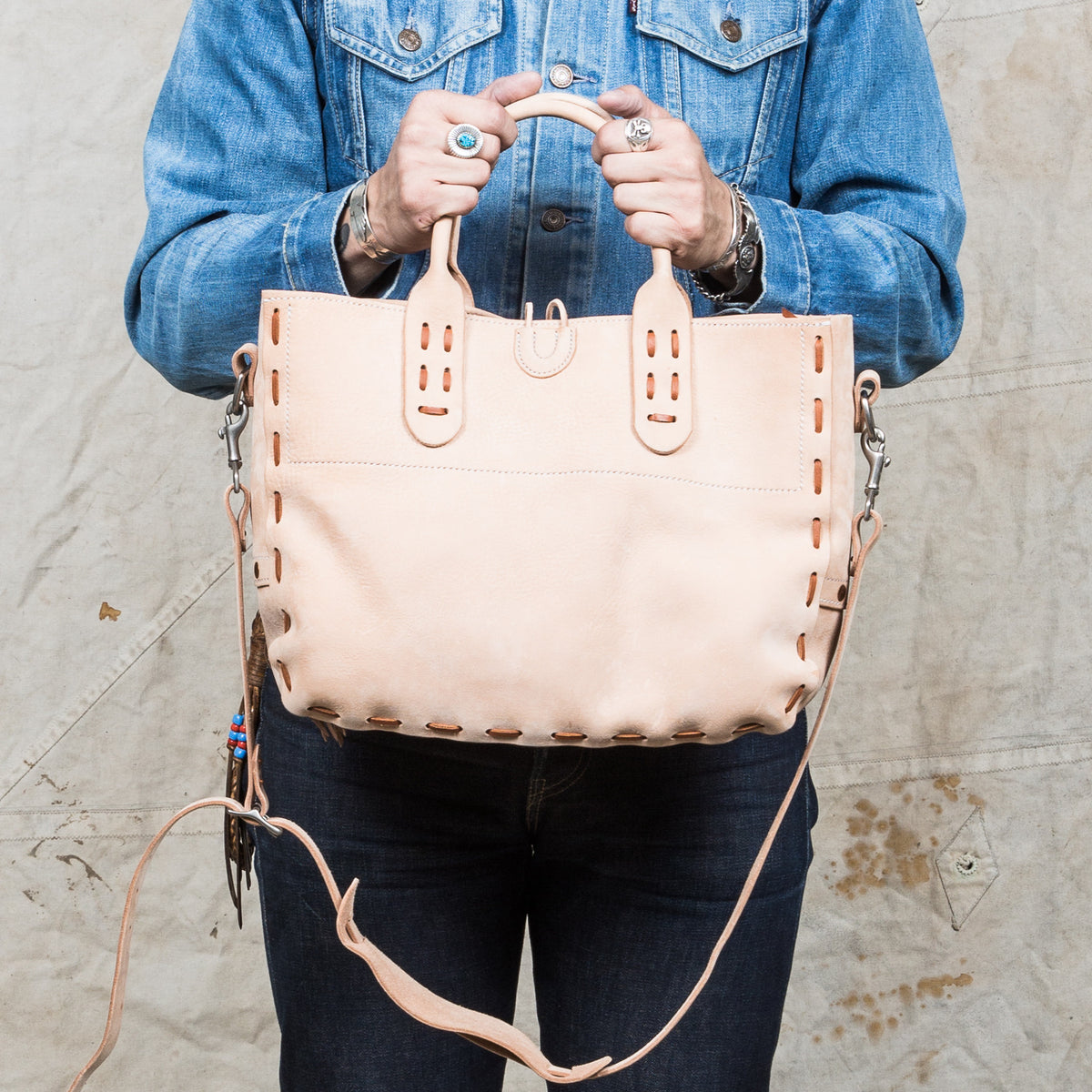Lone Wolf Leather Nubuck Tote Bag