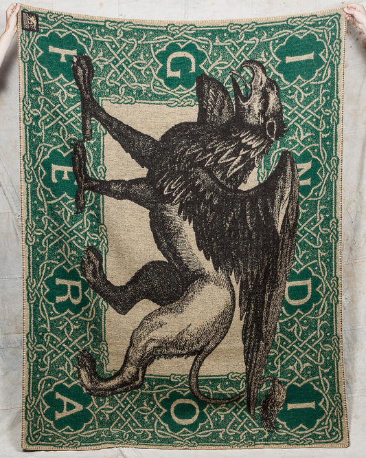 Indigofera Pure Wool Blanket Gryphon Logo