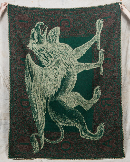 Indigofera Pure Wool Blanket Gryphon Logo