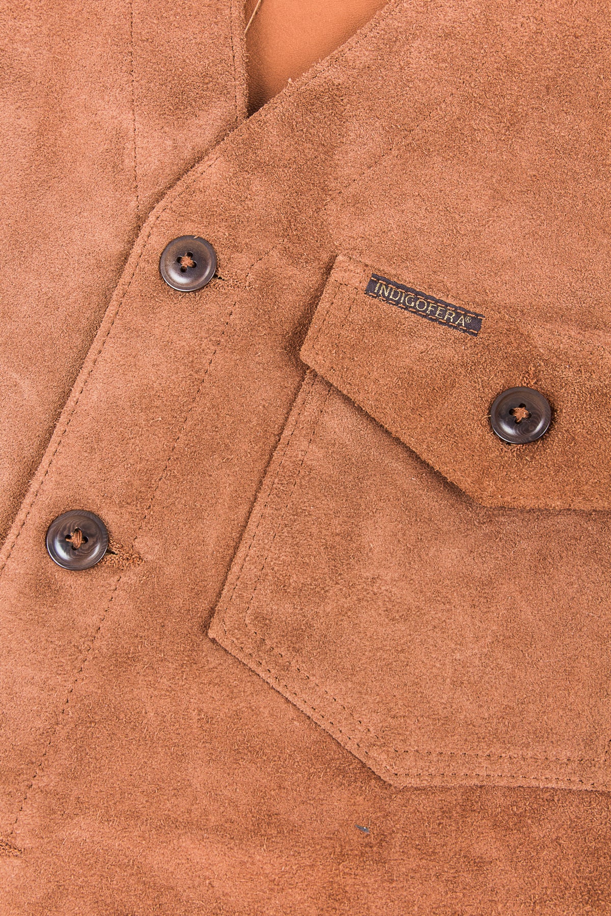 Indigofera Harrison Leather Vest Cognac