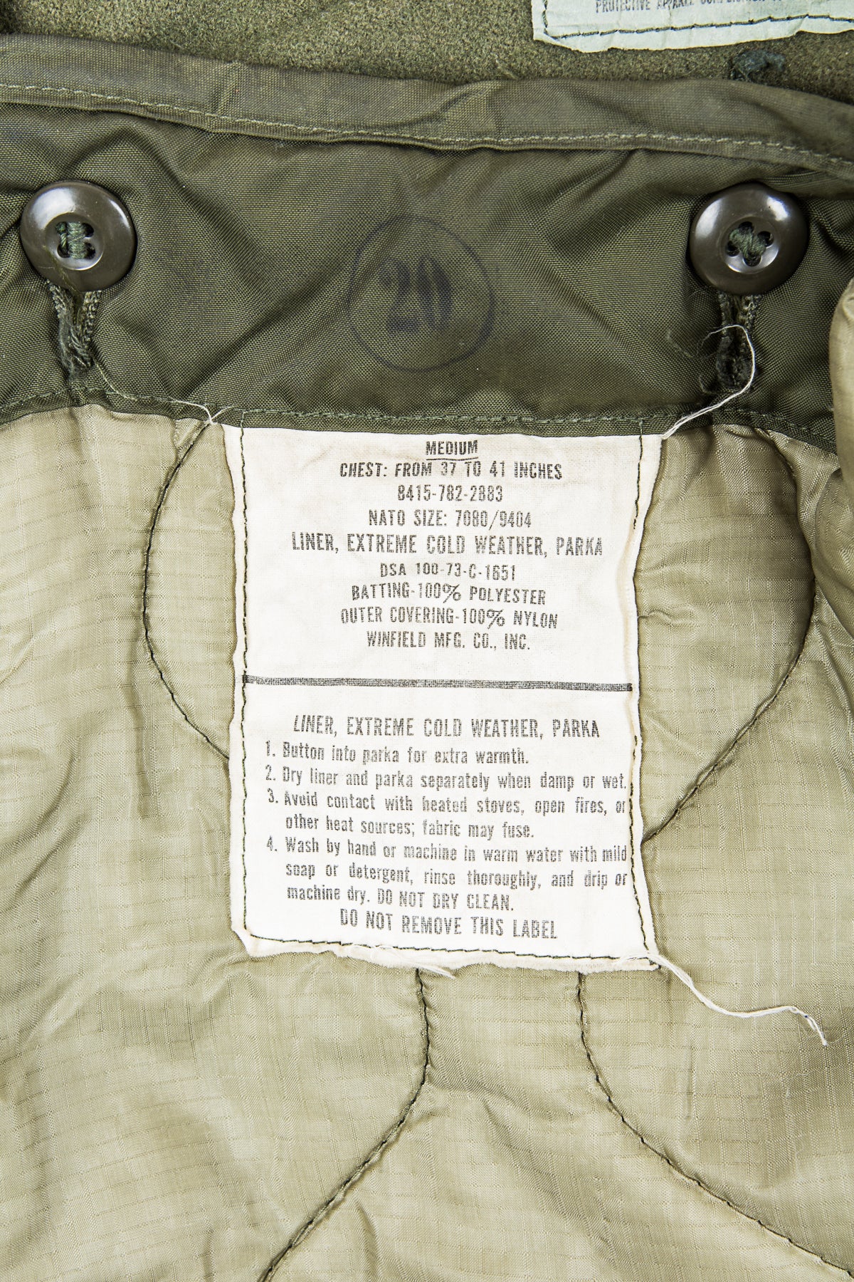 Vintage 1974 M-65 Fish Tail Parka Olive Medium - Regular