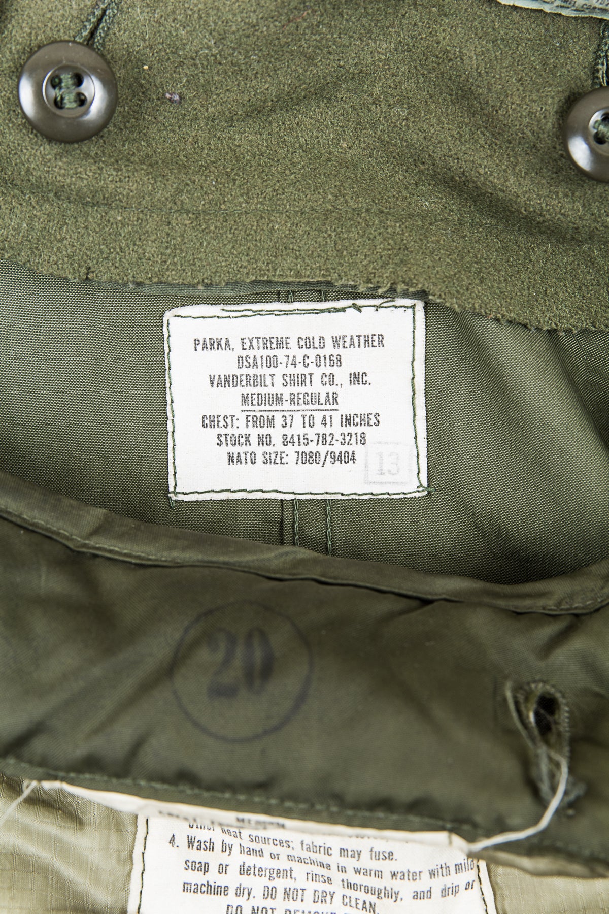 Vintage 1974 M-65 Fish Tail Parka Olive Medium - Regular