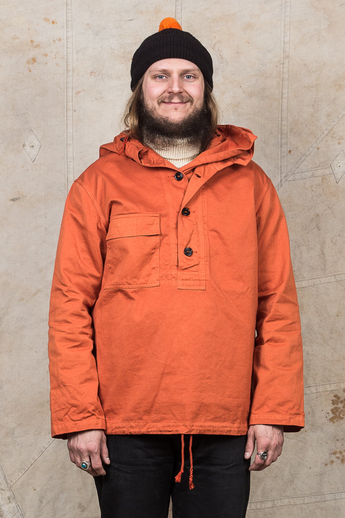 Buzz Rickson's U.S. Navy Cotton Twill Gas Protective Parka Orange