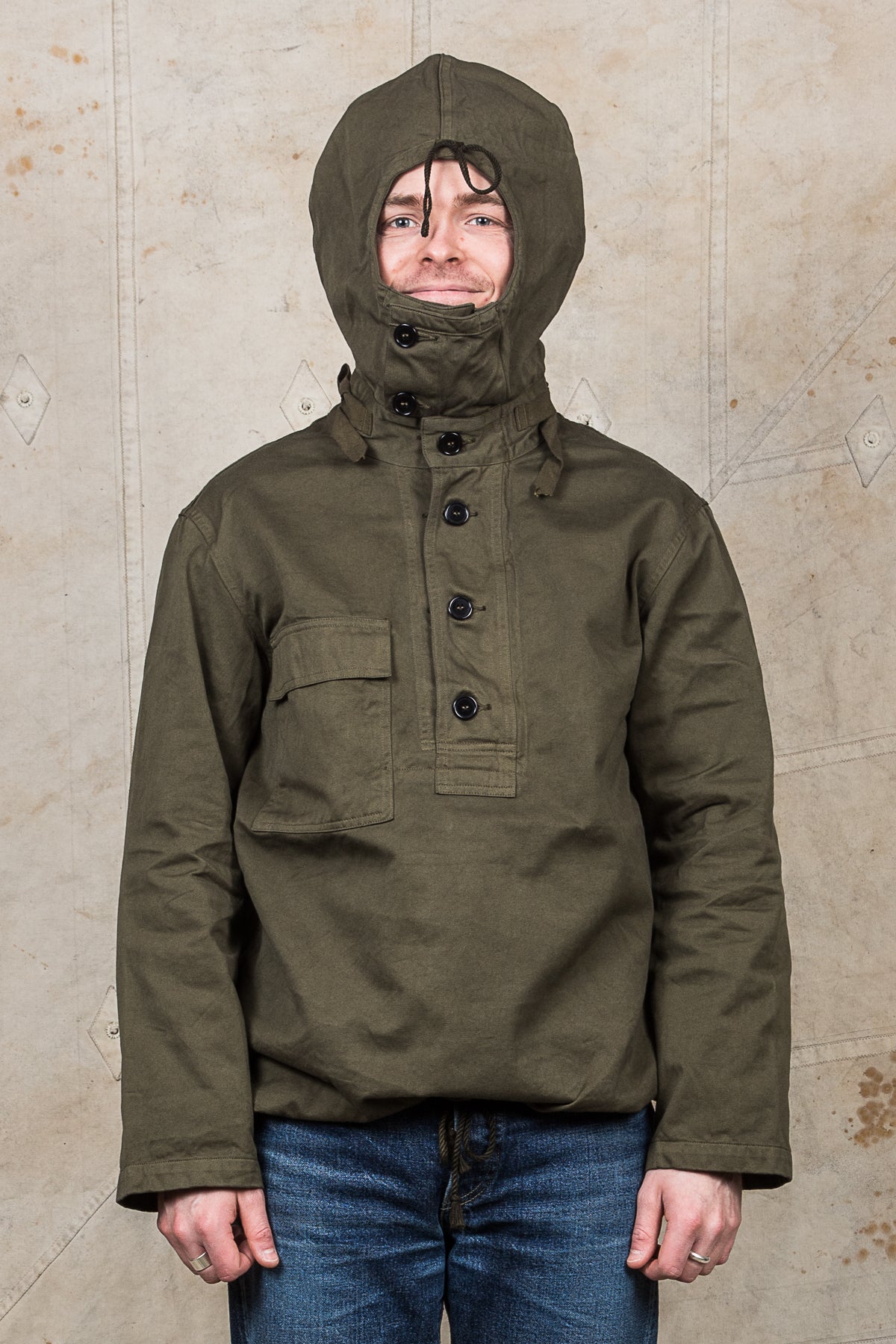 Buzz Rickson's U.S. Navy Cotton Twill Gas Protective Parka Olive BR15064