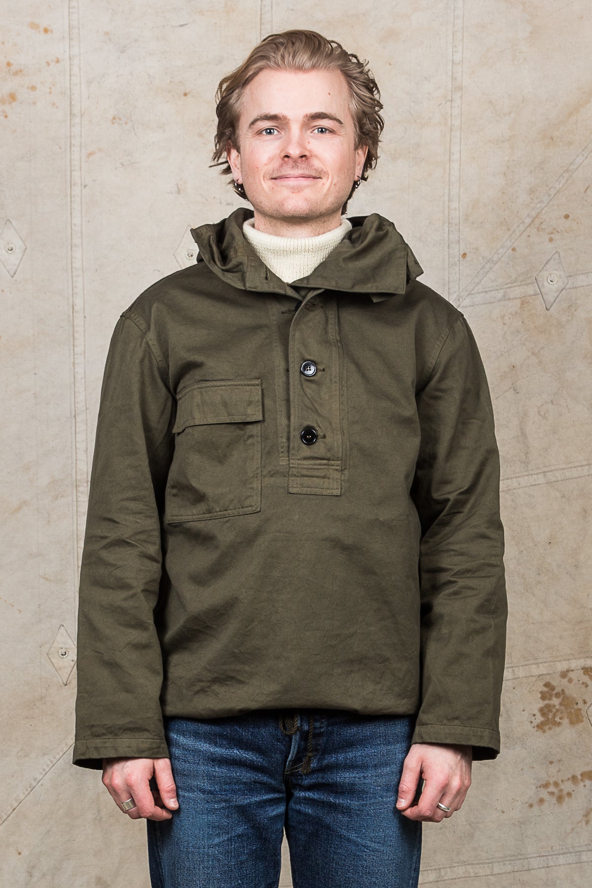 Buzz Rickson's U.S. Navy Cotton Twill Gas Protective Parka Olive BR15064